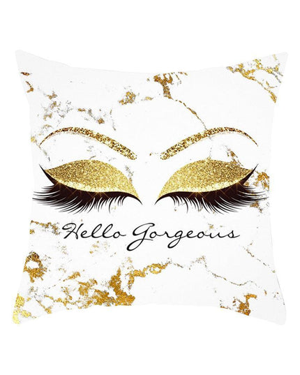 Eyelash Pattern Decorative Pillow Cover with Zipper - Chic Home Accent
