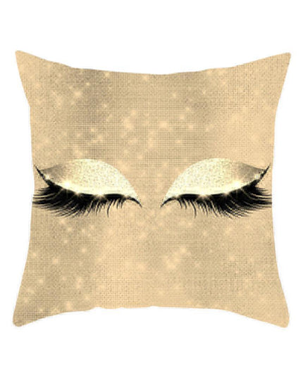 Eyelash Pattern Decorative Pillow Cover with Zipper - Chic Home Accent