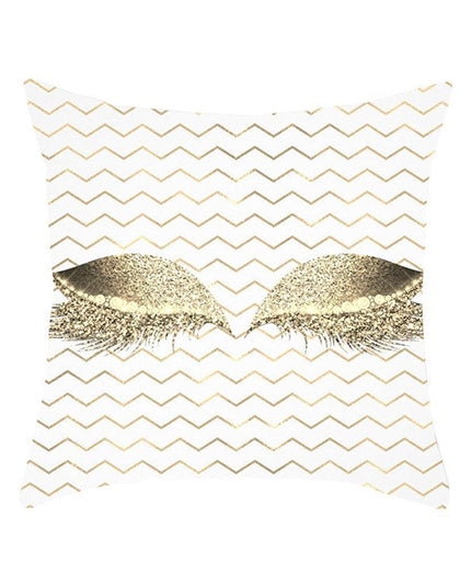 Eyelash Pattern Decorative Pillow Cover with Zipper - Chic Home Accent