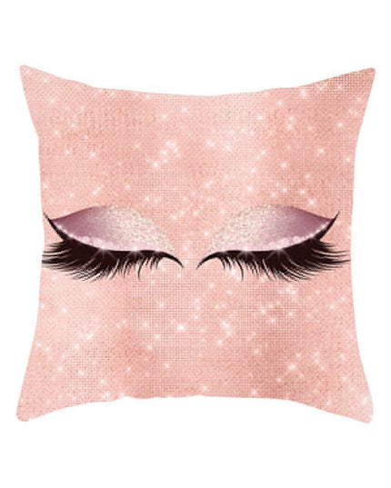 Eyelash Pattern Decorative Pillow Cover with Zipper - Chic Home Accent