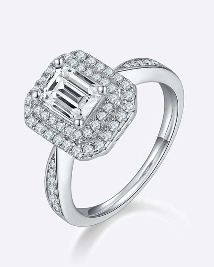 Elegant 1 Carat Moissanite and Zircon Sterling Silver Ring - A Luxurious Fashion Statement
