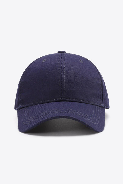 Solid Cotton Baseball Cap with Adjustable Fit
