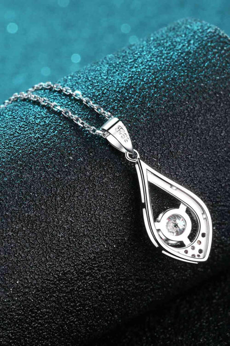 Sparkling Moissanite Pendant Necklace in Sterling Silver - Elegant Glamour