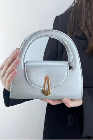 PU Leather Handbag-Trendsi-Silver-One Size-Très Elite