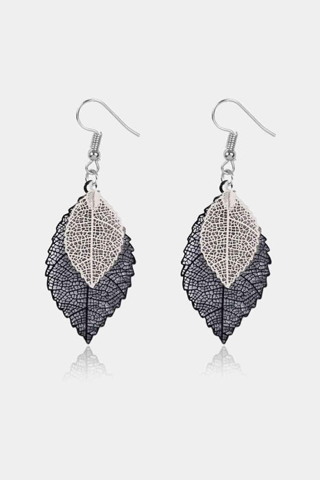 Leafy Elegance: Contemporary Alloy Dangle Earrings for a Nature-Inspired Look