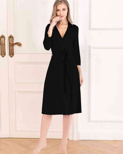 Elegant Sheer Front-Tie Nightgown