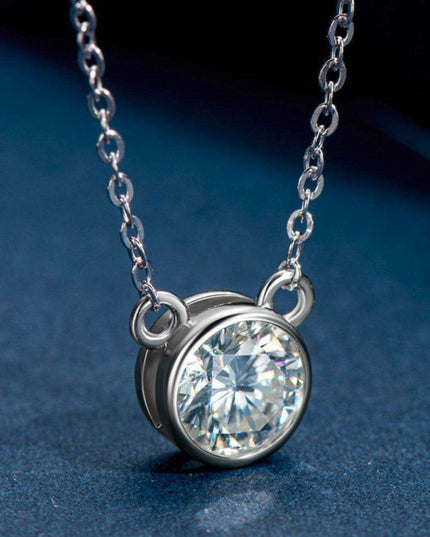 Stunning 1 Carat Lab-Created Diamond Necklace in Sterling Silver with Luxe Platinum and Gold Accents