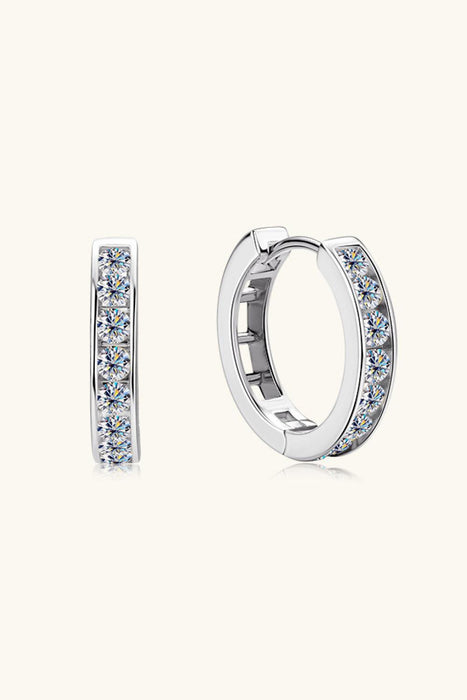 Elegant Lab-Diamond Sterling Silver Huggie Earrings with Plating Options