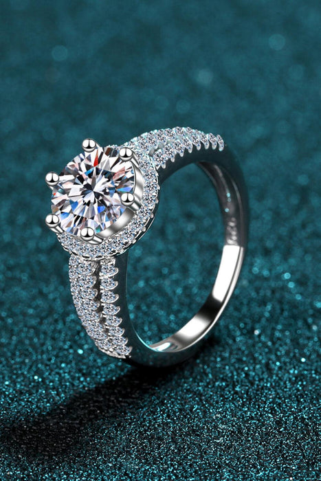 Exquisite Moissanite Sparkle Zircon Silver Ring