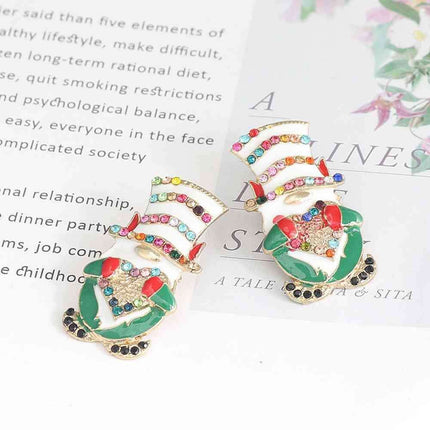 Festive Santa Sparkle Earrings - Holiday Glamour Unleashed