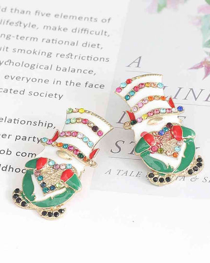 Festive Santa Sparkle Earrings - Holiday Glamour Unleashed