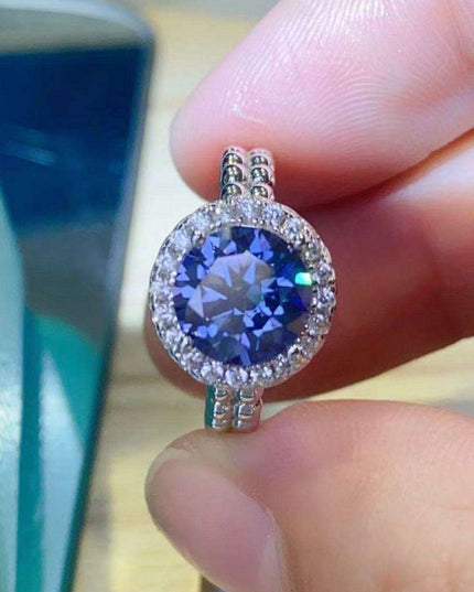 Modern Elegance Moissanite and Sterling Silver Geometric Ring Set