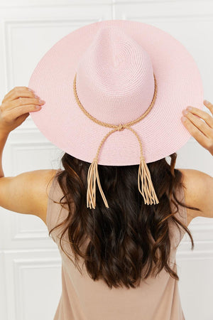 Fame Route To Paradise Straw Hat-Trendsi-Carnation Pink-One Size-Très Elite