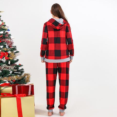 Cozy Mommy Bear Hoodie and Plaid Pants Set