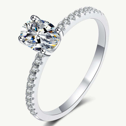 Elegant 1 Carat Lab-Diamond Sterling Silver Ring with Certification of Authenticity