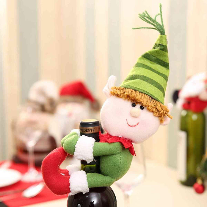 Enchanting Christmas Gnome Wine Bottle Sleeve