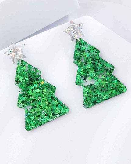 Delightful Festive Acrylic Christmas Tree Earrings for a Joyful Celebration