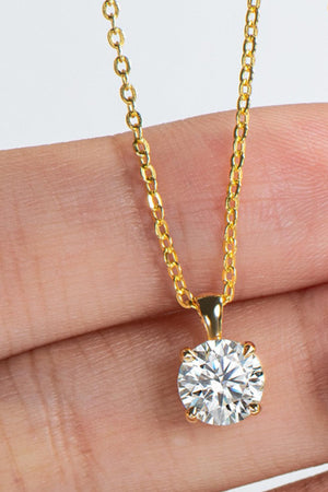 925 Sterling Silver 1 Carat Moissanite Chain-Link Necklace-Trendsi-Silver-One Size-Très Elite