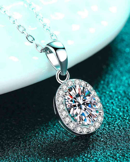 Elegance Redefined: 1 Carat Lab-Diamond Pendant Necklace with Zircon Accents in Sterling Silver