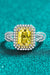 Radiant 2 Carat Moissanite Sterling Silver Ring with Zircon Accent Stones - Luxe Glow Collection