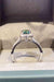 Radiant 3 Carat Moissanite Cluster Ring with Zircon Accents and Platinum-Plated Silver