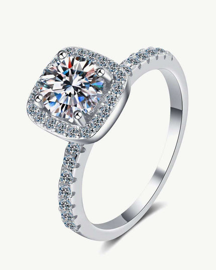 Timeless Elegance Moissanite and Zircon Sterling Silver Ring
