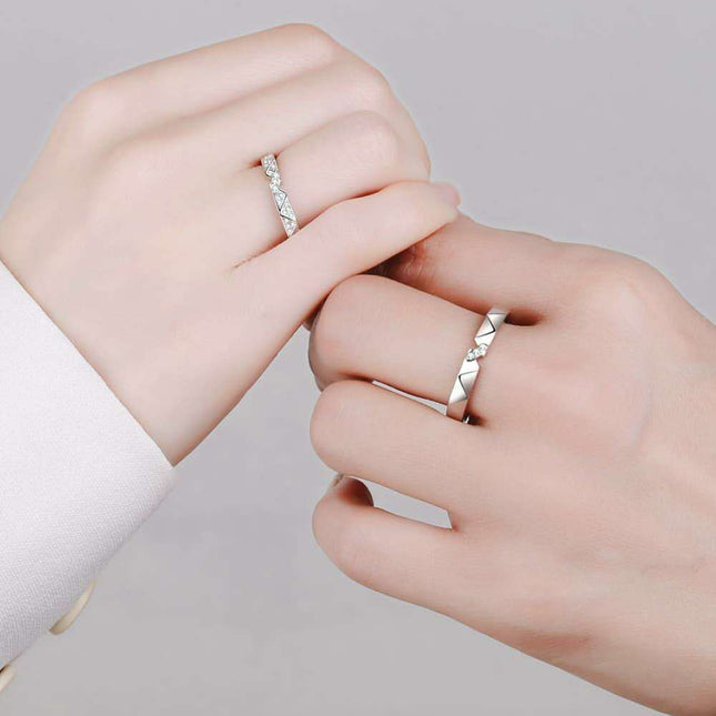 Sophisticated Moissanite Sterling Silver Ring with Rhodium Plating