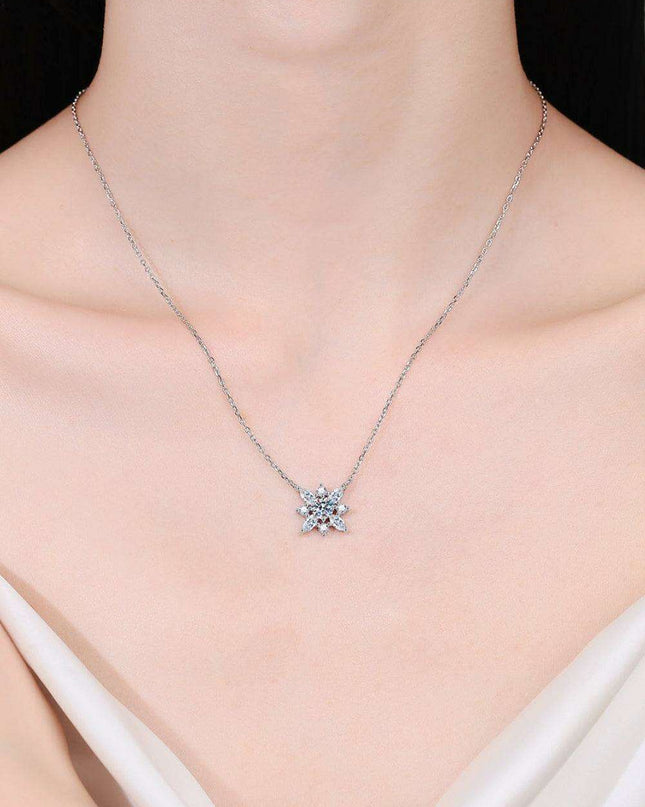 Elegant Rhodium Plated Sterling Silver Necklace Featuring Lab-Grown Diamond Accent