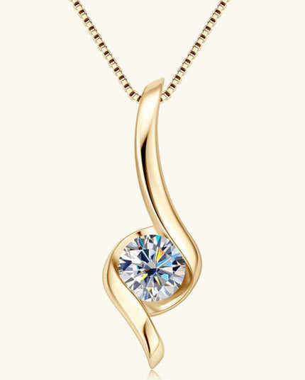 Stunning 1 Carat Moissanite Necklace in Sterling Silver with Certification and Warranty