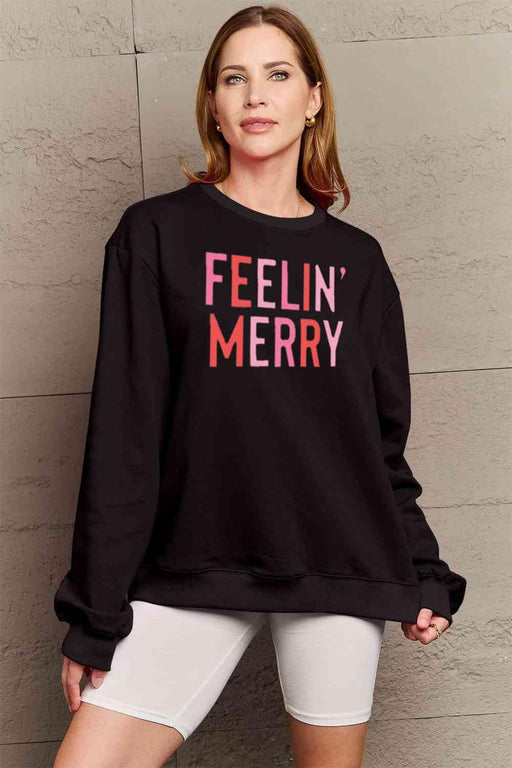 Cozy Affection Graphic Round Neck Sweatshirt