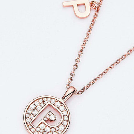 Stunning Rose Gold-Plated Necklace with Lab-Created Diamond - A Modern Elegance