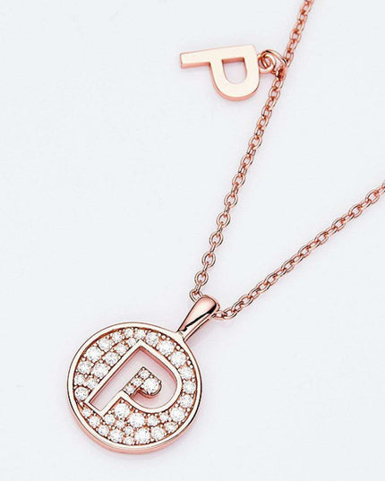 Stunning Rose Gold-Plated Necklace with Lab-Created Diamond - A Modern Elegance