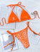 Leopard Print Halter Bikini Set with Side Ties and Removable Padding - Stylish Beachwear Set