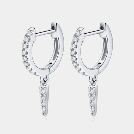 Dazzling Lab-Created Diamond Sterling Silver Earrings with Platinum and Gold Finishes