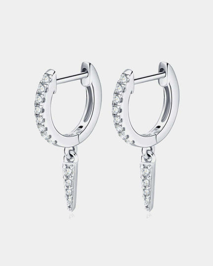 Dazzling Lab-Created Diamond Sterling Silver Earrings with Platinum and Gold Finishes