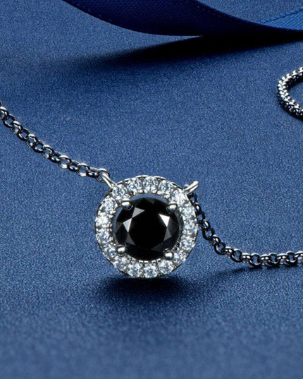 Elegant Dual-Tone 1 Carat Moissanite Round Pendant Necklace