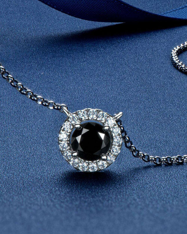 Elegant Dual-Tone 1 Carat Moissanite Round Pendant Necklace