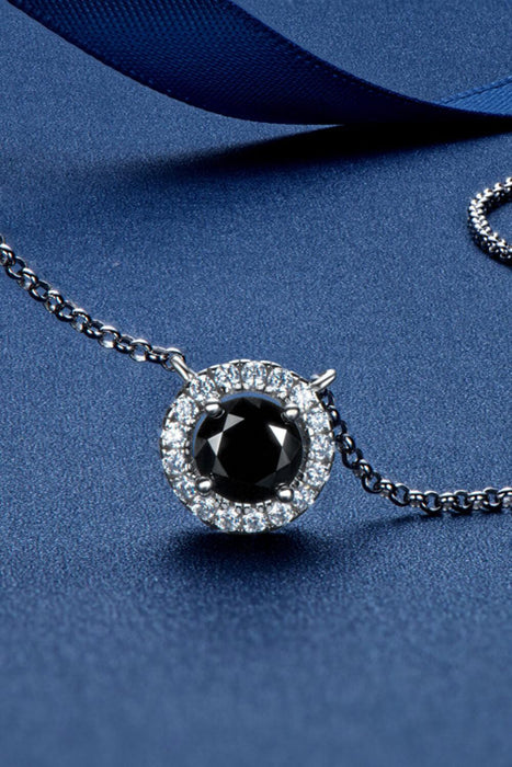 Exquisite 1 Carat Two-Tone Moissanite Round Pendant Necklace