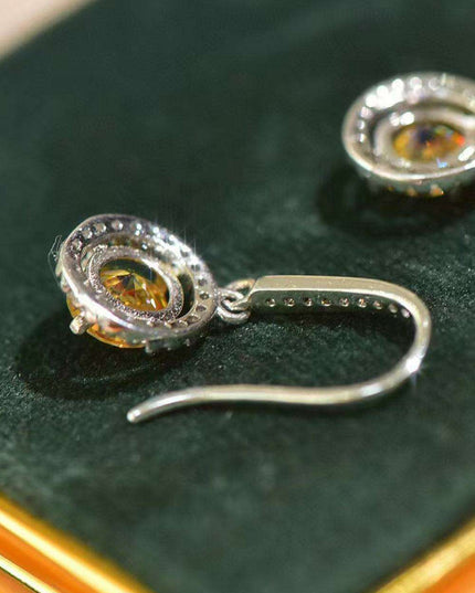 Radiant Platinum Lab-Created Diamond Drop Earrings with Stunning Zircon Accents