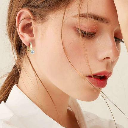 2 Carat Moissanite Sterling Silver Earrings with Extended Warranty and Certificate