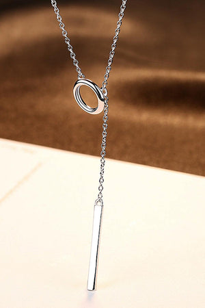 925 Sterling Silver Platinum-Plated Necklace-Trendsi-Silver-One Size-Très Elite