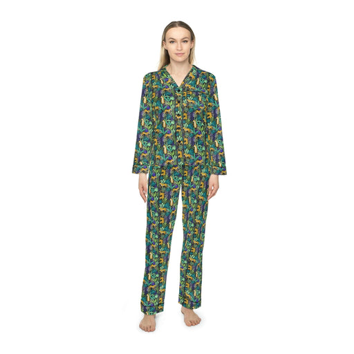 Vero Leopard Jungle Women's Satin Pajamas