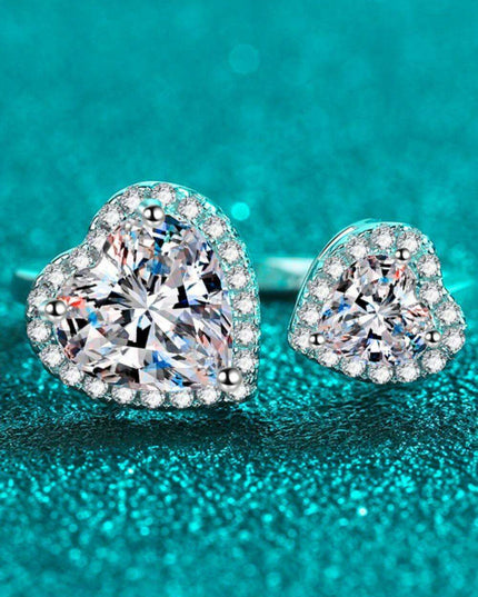 Heart-Shaped Lab-Grown Diamond Ring Set in Sterling Silver with Zircon Accents