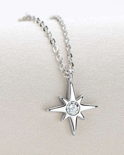 Starlit Charm Lab-Grown Diamond Pendant Necklace in Sterling Silver