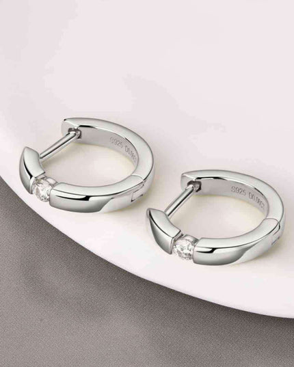 Elegant Moissanite Huggie Earrings in Sterling Silver with Dazzling Gemstones