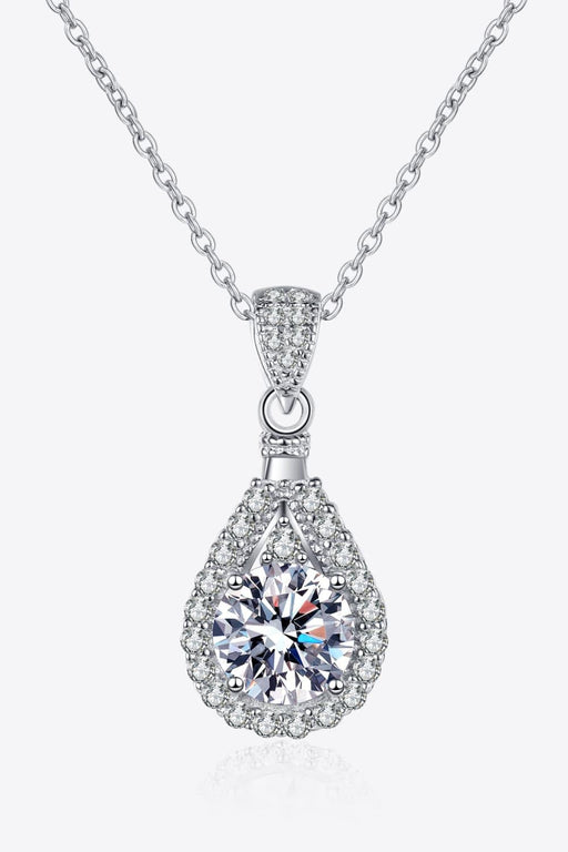 Elegant 2 Carat Lab-Diamond Teardrop Necklace - Sterling Silver Beauty