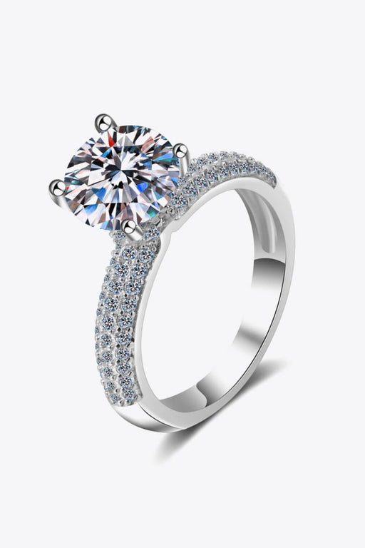 Elegant Minimalist Lab-Diamond Sterling Silver Ring with Zircon Accents