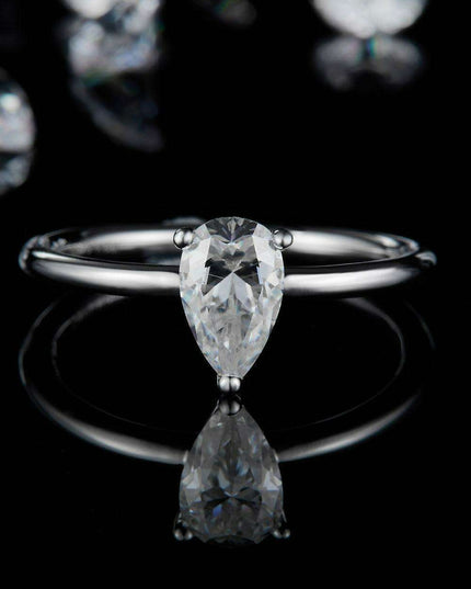 Elegant 1 Carat Platinum-Plated Lab-Diamond Sterling Silver Ring