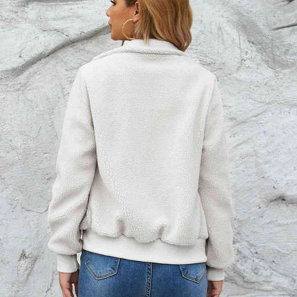 Chic Cozy Mock Neck Zip-Up Sweater Jacket