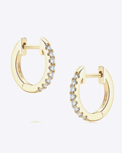 Moissanite Chic Huggie Earrings in Sterling Silver - Effortless Sophistication